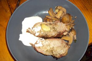 Pulpa de porc cu ciuperci la cuptor