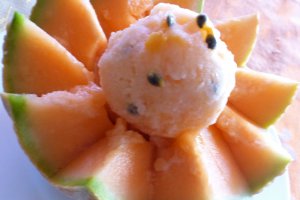 Sorbet de pepene galben, limoncello si fructul pasiunii