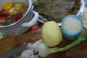 Sarmale din carne de pui in foi de vita-de-vie