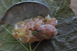 Sarmale din carne de pui in foi de vita-de-vie