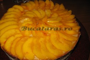 Tort cu mousse de piersici si ciocolata