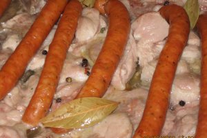 Friptura din ceafa de porc si carnati