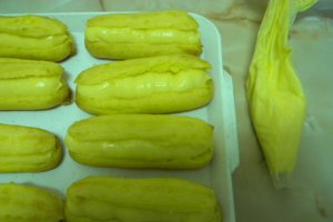 Eclere cu crema de vanilie