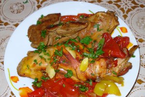 Iepure cu rosii si ierburi aromate