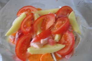 Iepure pe pat de legume
