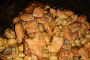 Pulpa de porc cu ciuperci la tava