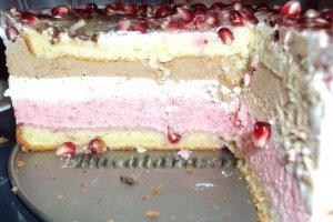 Tort cu mousse de zmeura si ciocolata