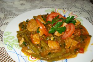 Fasole pastai cu muschi de porc