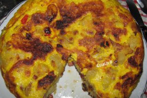 Tortilla cu cascaval si salam cu sunca