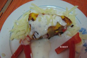 Tortilla cu cascaval si salam cu sunca