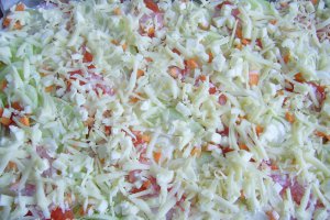 Budinca de praz cu rosii si mozzarella