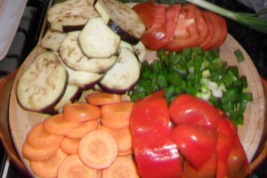 Muschiulet de porc cu legume la cuptor
