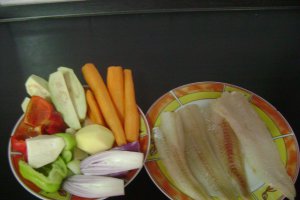 File de peste cu legume in unt