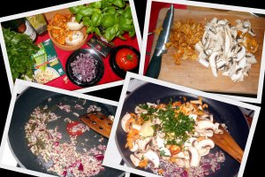 Risotto cu doua feluri de ciuperci
