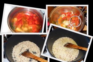 Risotto cu doua feluri de ciuperci