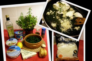Clatite cu spanac (Crespelle di spinaci) in sos de iaurt cu menta