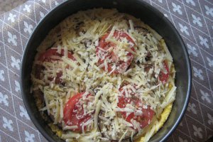 Pizza din mălai cu vinete
