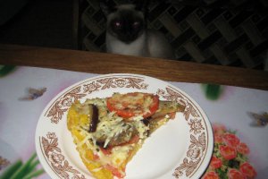 Pizza din mălai cu vinete