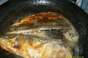 File de macrou cu sos de smantana, capere si ciuperci in foetaj