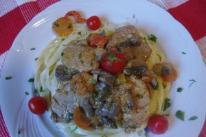 Muschiulet de porc cu ciuperci