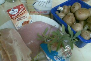Piept de curcan in manta de bacon pe pat de ciuperci