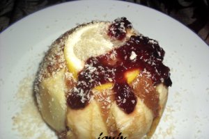 Griş cu lapte caramel şi fructe