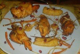 Rulouri de pui cu banane