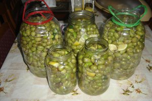 Masline verzi conservate in saramura si ulei de masline- specific tarilor arabe