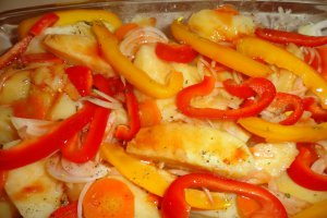 Cartofi cu legume si sote de ciuperci