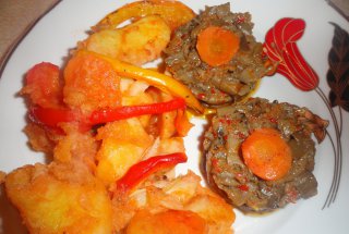 Cartofi cu legume si sote de ciuperci