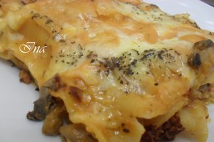 Lasagna cu ciuperci  si afumatura