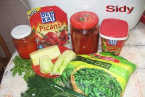 Fasole verde cu dovlecel si snitel vegetal