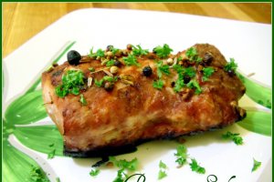 Muschiulet de porc in vin alb si seminte aromate/Filet mignon de porc au vin blanc
