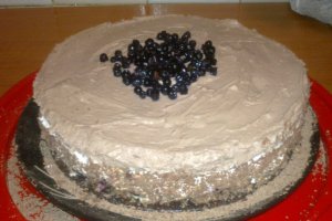 Tarta cu afine si mousse de ciocolata