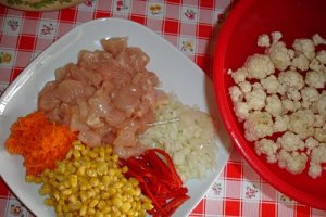 Pui cu porumb si curry