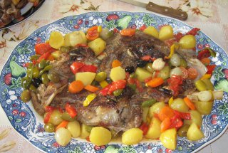 Pulpa de miel la cuptor cu legume si masline verzi