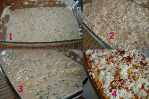 Cuburi de quiche de pui