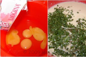 Cuburi de quiche de pui