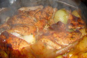 Cotlet fraged de porc cu cartofi