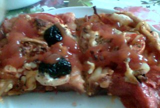 Pizza pe blat de paine
