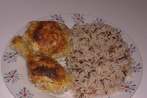 Pulpe de pui marinate la cuptor cu orez