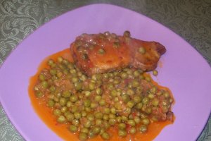 Cotlet de porc cu mazare