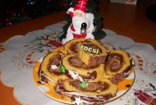 Rulada cu nutella si crema cu frisca