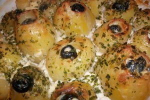 Cartofi la cuptor cu somon