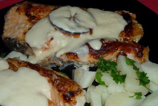 Cotlet de somon marinat la cuptor
