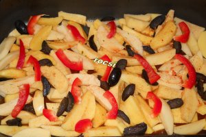 Cartofi cu masline la cuptor