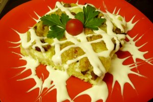 Mamaliguta  gratinata la cuptor