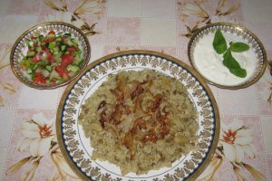 "Mujadara" - Orez cu linte- specific tarilor arabe