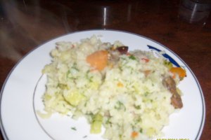 Orez cu inimi de pui si legume