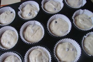 Briose cu mascarpone si afine